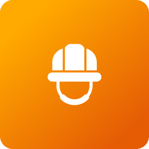 White USB pendant connector icon on orange flat app tile background