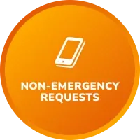 Non-Emergency Requests button icon with tablet symbol and Request label