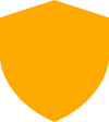 Orange Shield Emblem Icon on Dark Olive Green Background Vector Graphic